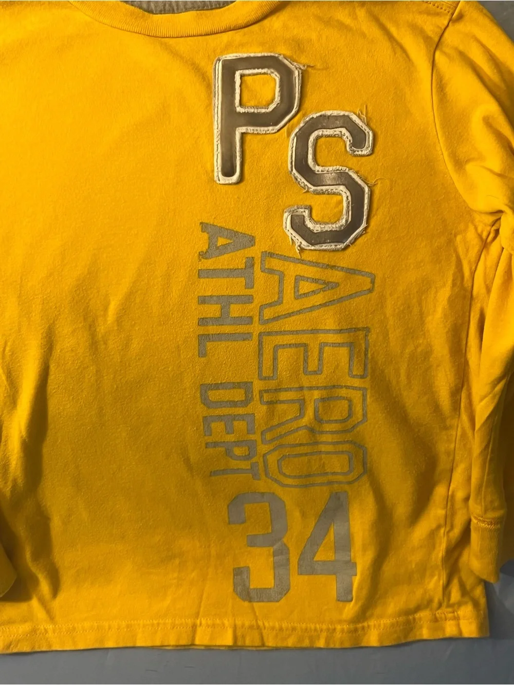 Aeropostale Yellow PS Graphic Long-Sleeve Tee